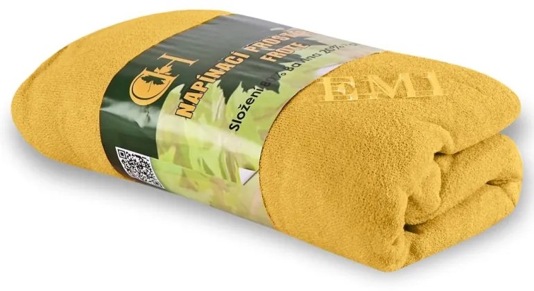 Plachta posteľná tmavožltá froté EMI, Plachta 90 (100)x200