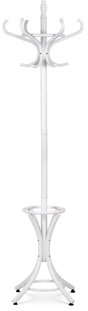 Autronic - Vešiak drevený stojanový, masív topoľ a breza, biely matný lak, výška 185 cm - F-2059 WT
