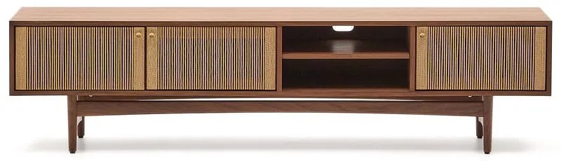 Hnedý TV stolík v dekore orecha 200x50 cm Elan – Kave Home