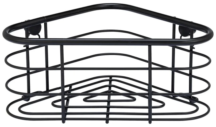 Čierna rohová sprchová polica Wenko Trestina, 25 x 11 cm