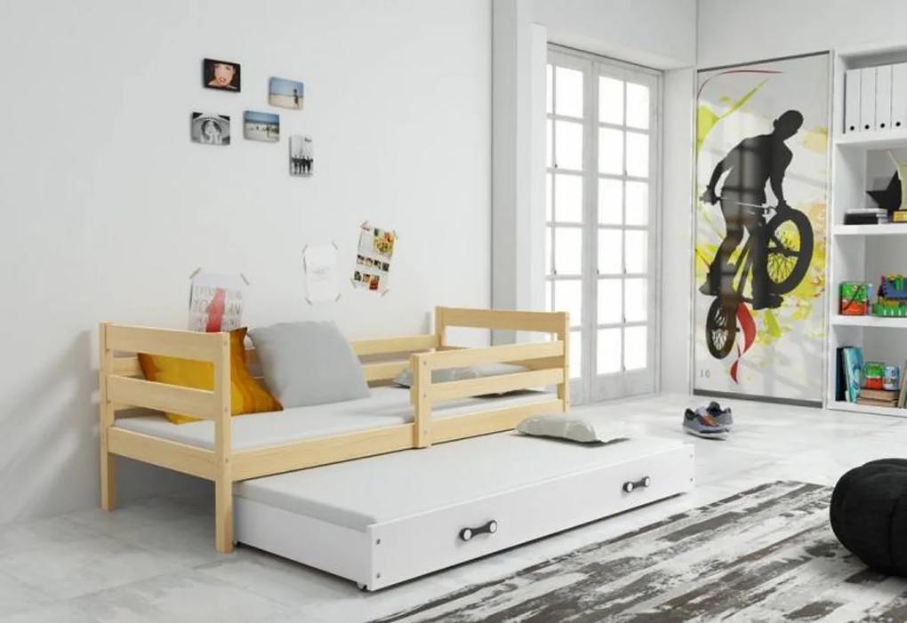 Expedo Detská posteľ RAFAL P2 + matrac + rošt ZADARMO, 80x190 cm, borovica, biela