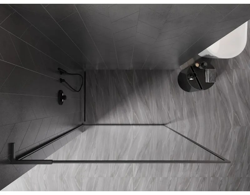 Mexen, Mexen Kioto-F L sprchová stena s rámom 115 x 202 cm, priehľadná 8 mm, pištoľovo sivá kartáčovaná - 800-115-174-66-00