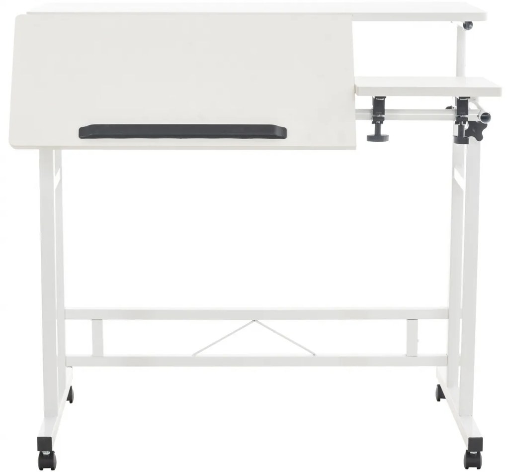 Písací stôl Telford - v64-94 x 80 x 59 cm - Biela