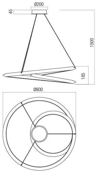 Redo 01-3376 - LED stmievateľný luster na lanku STORM LED/60W/230V priemer 80 cm biela
