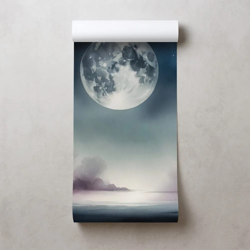 Fototapeta nočná obloha s mesiacom a mrakmi