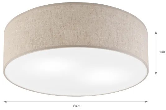 Stropné svietidlo SIRJA 2xE27/15W/230V, priemer 45 cm, béžové