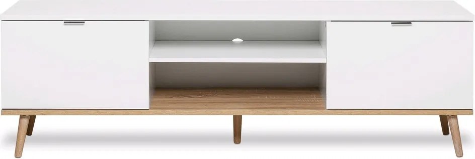 TV skrinka Göteborg, biela / dub sonoma