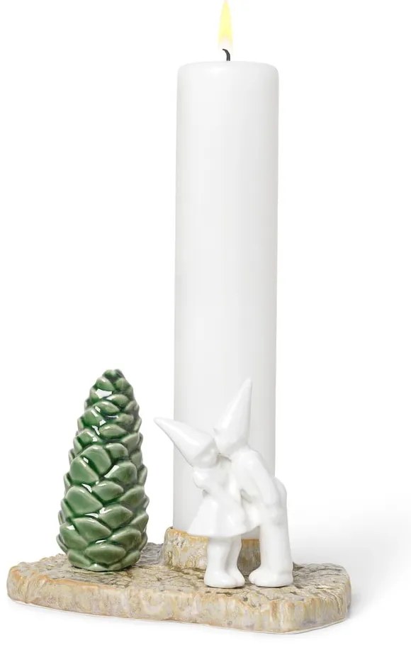 Vianočný kameninový svietnik Kähler Design Christmas Kiss, dĺžka 17 cm