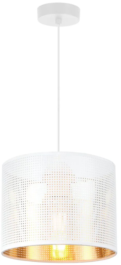 Závesné svietidlo Asti0, 1x biele PVC tienidlo, (fi 20cm), g, w