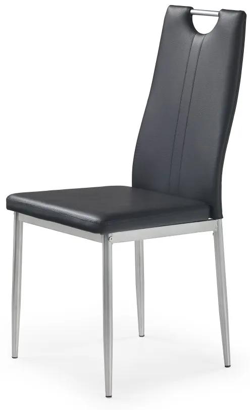 Jedálenská stolička JAFFE – oceľ, ekokoža, viac farieb Krémová