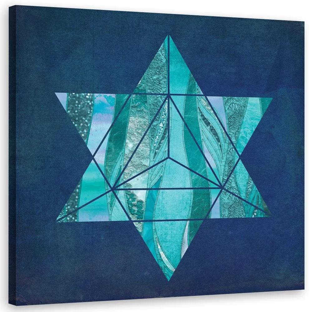 Gario Obraz na plátne Modrá geometrická hviezda - Andrea Haase Rozmery: 30 x 30 cm