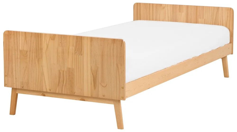 Drevená posteľ 90 x 200 cm svetlé drevo BONNAC Beliani