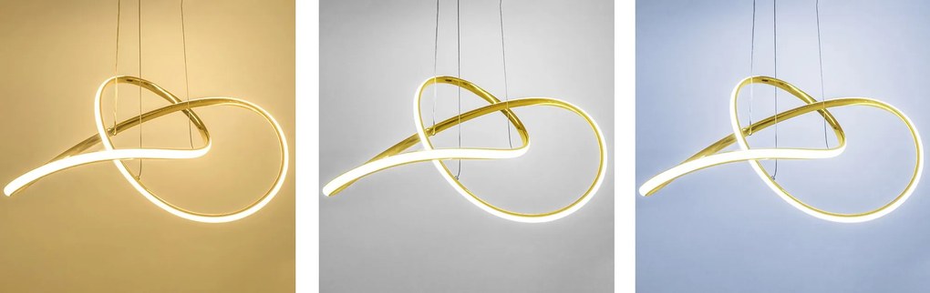 Toolight - LED závesné svietidlo APP394-CP + diaľkové ovládanie, zlatá, OSW-06910