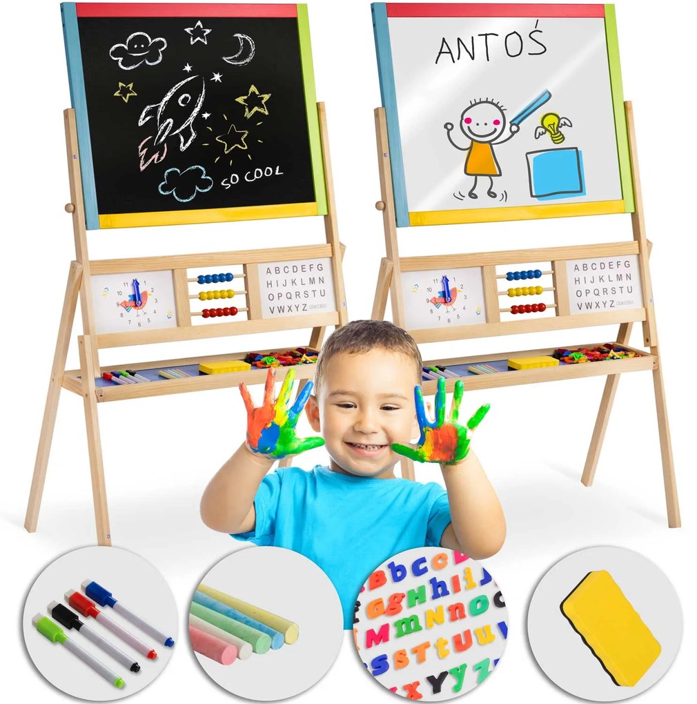 Veľká magnetická/kriedová tabuľa Ricokids 780100 - viacfarebná