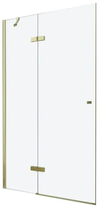 Mexen ROMA sprchové otváracie dvere 90 cm, číre sklo/zlatá, 854-090-000-50-00