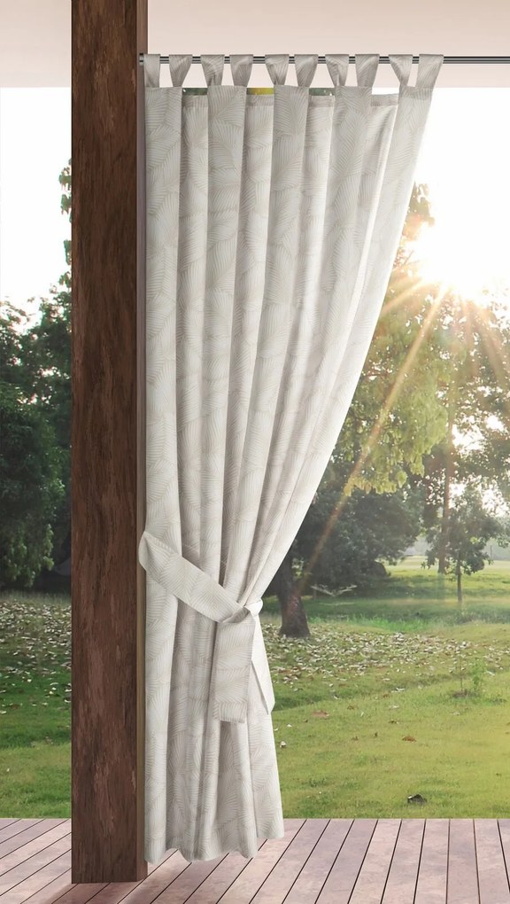 ZÁHRADNÝ VODEODOLNÝ ZÁVES NA PÚTKACH GARDEN 155X200 CM LISTY