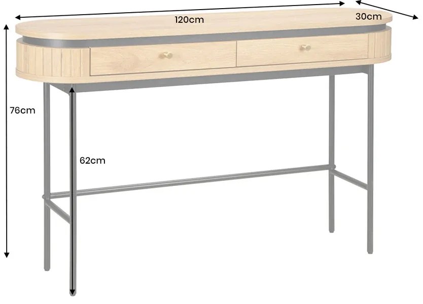 Konzolový stolík Atelier 120 cm prírodný dub