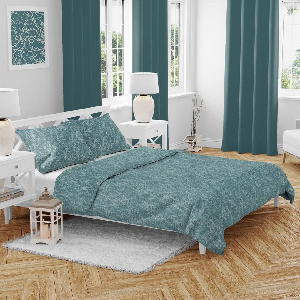 Vianočné bavlnené obliečky Zimný les, 140 x 200 cm, 70 x 90 cm