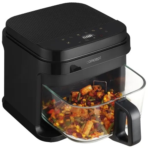 Concept FR5500 - Teplovzdušná fritéza GLASS & FAST 5,5 l 1200W/230V čierna