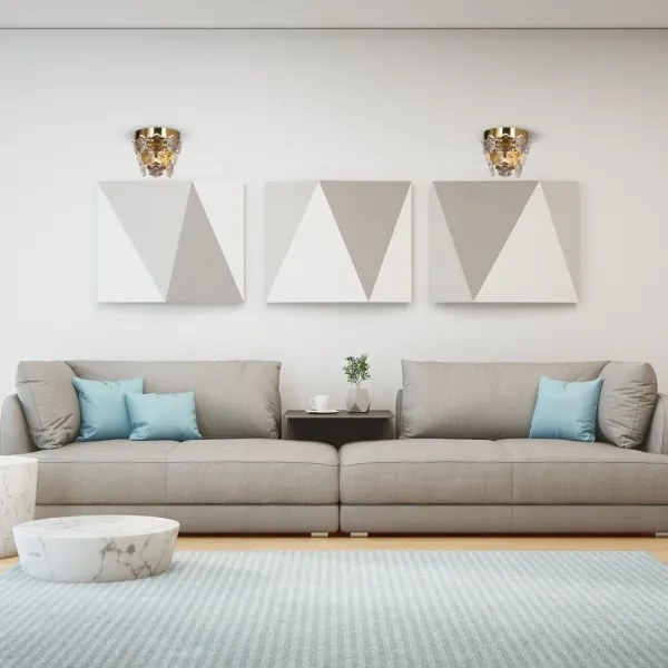 Krištáľové nástenné svietidlo GRACE 2xE14/40W/230V zlatá