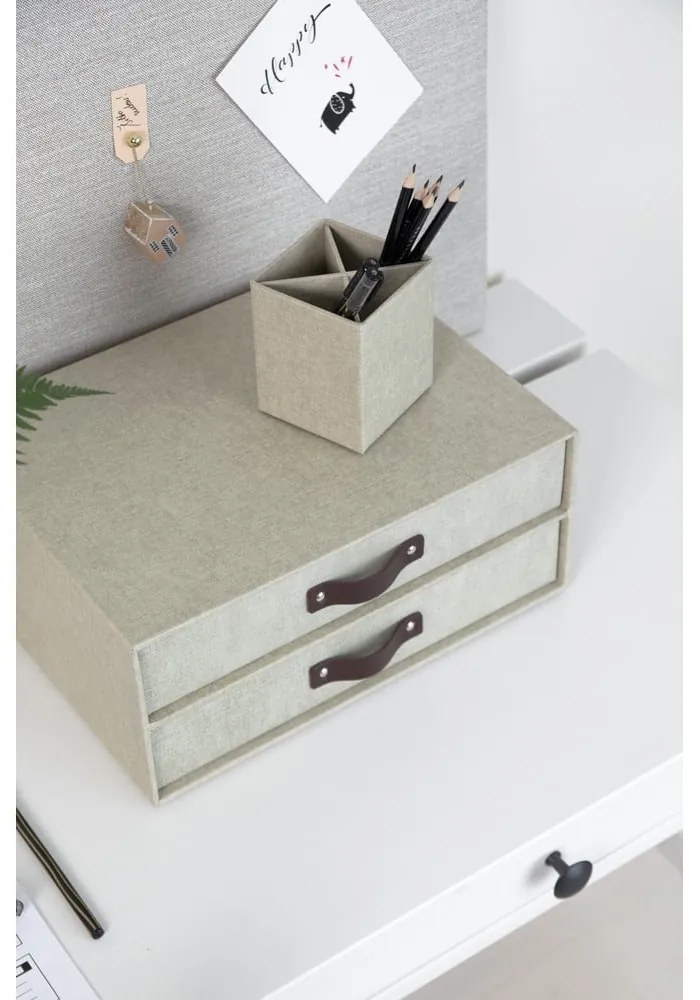 Béžový zásuvkový box s 2 zásuvkami Bigso Box of Sweden Birger
