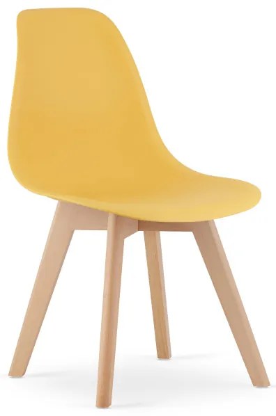 Set styroch jedálenských stoličiek KITO horčicové / naturálne nohy (4 ks)