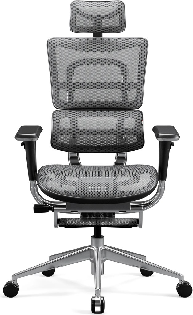 Ergonomická kancelárska stolička s podnožkou Normal Size, čierny-sivý: Diablo V-Master