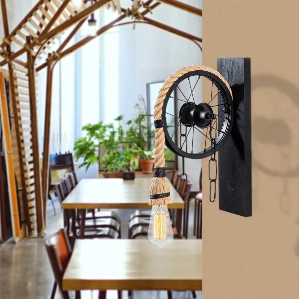 Nástenné svietidlo EREBOS 1xE27/40W/230V čierna/hnedá