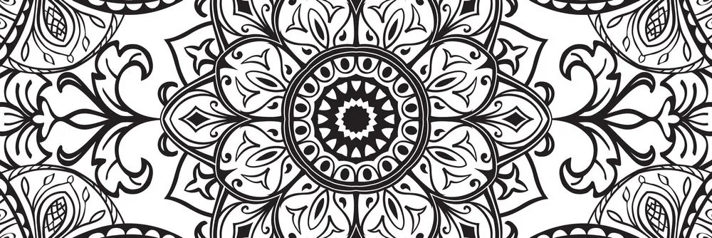 Obraz čiernobiely ornament