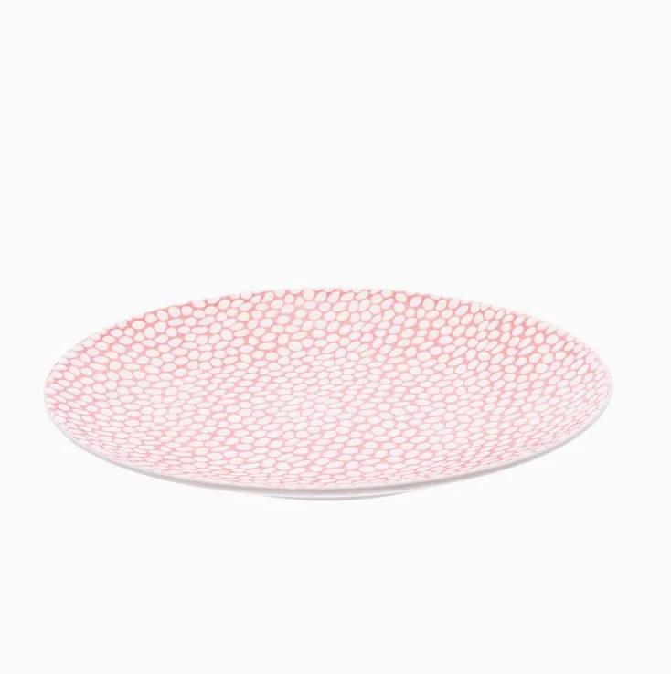 Lunasol - Plytký tanier štruktúrovaný Coupe ružový 20,5 cm - Flow (491181)