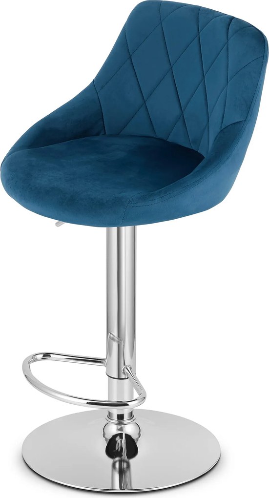 AKCIA Modrá barová stolička VELVET KAST II. akosť