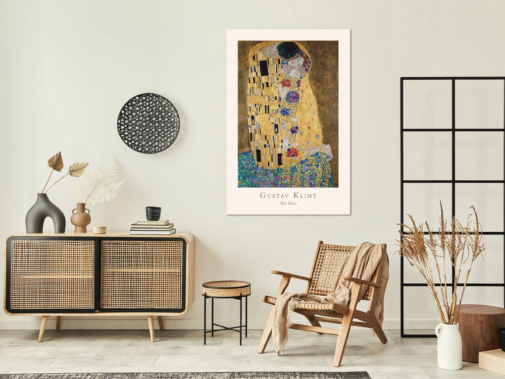 Artgeist Obraz - Gustav Klimt - The Kiss (1 Part) Vertical Veľkosť: 20x30, Verzia: Na talianskom plátne