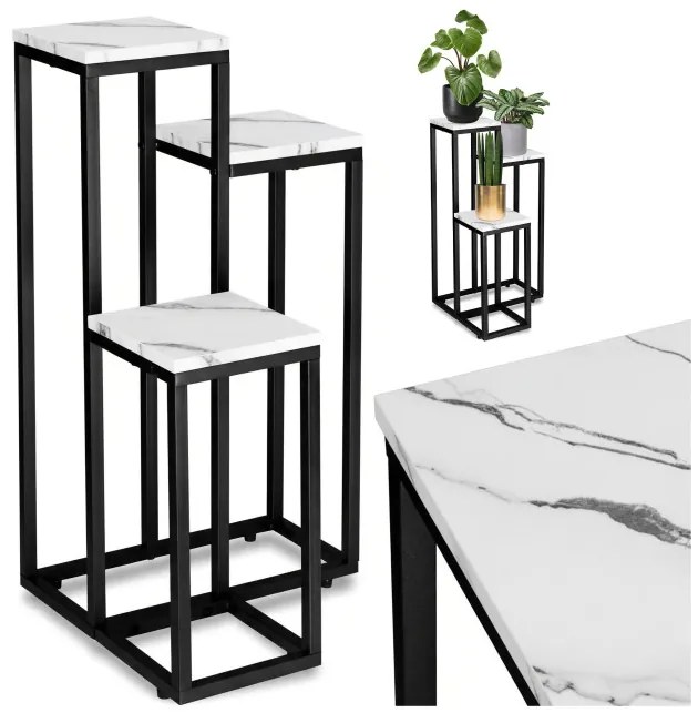 Stojan na kvety MUNIR biely mramor