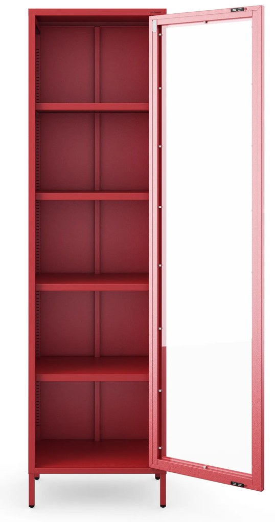 Vitrína LUIGI, 500 x 1800 x 350 mm, Modern: červená
