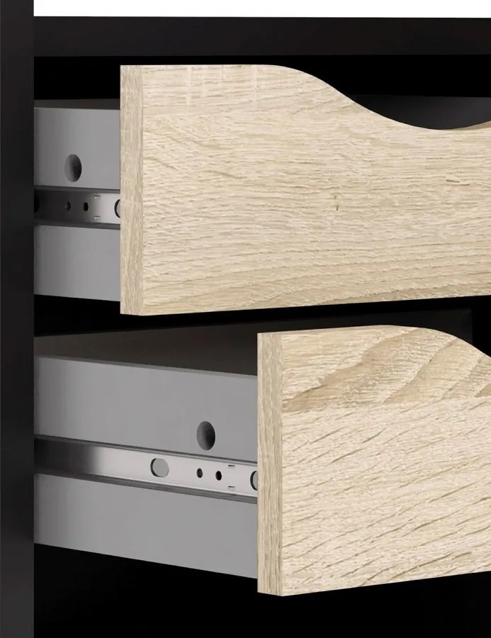 Písací stôl Felixa IV matná čierna/dub