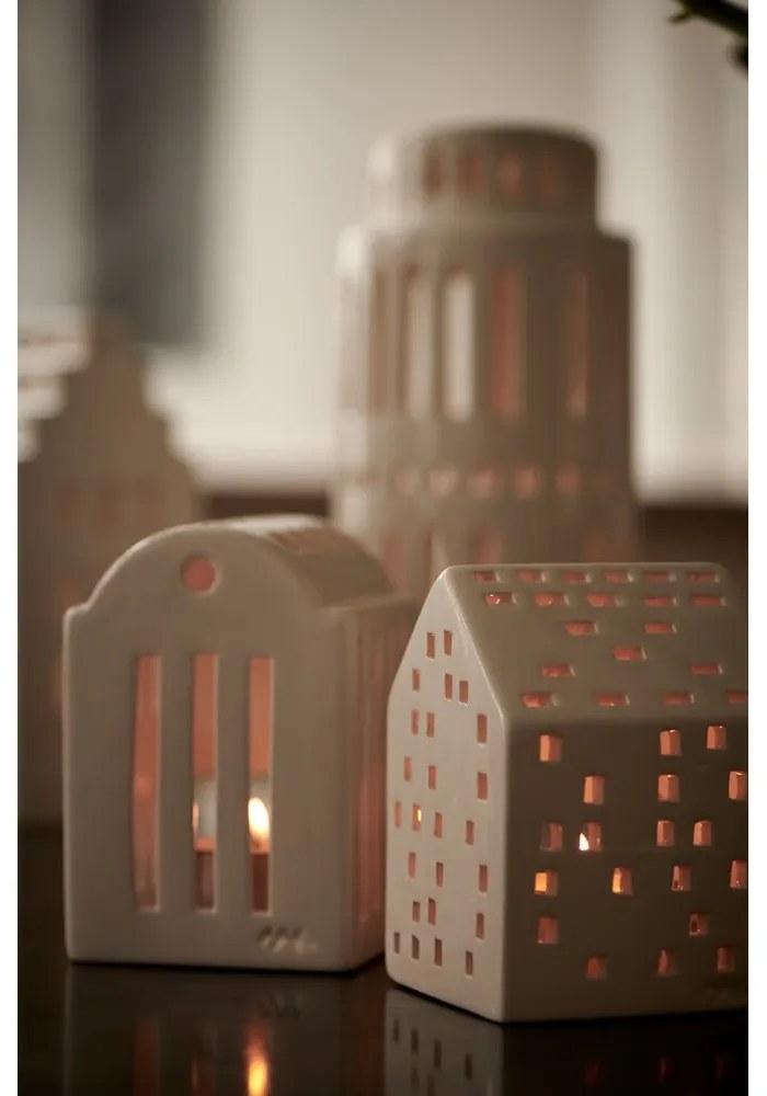 Biely keramický svietnik Kähler Design Urbania Lighthouse Smithy