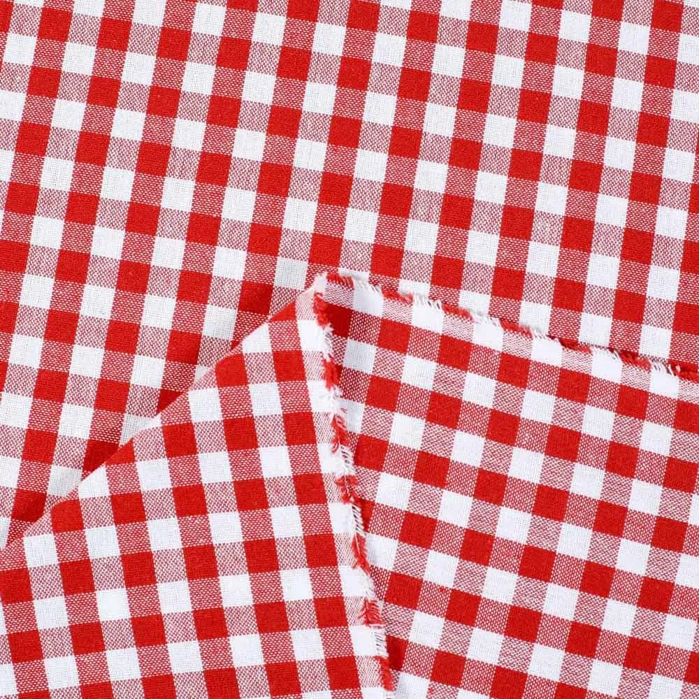 Biante Bavlnený behúň na stôl Olivia OL-008 Červeno-biela kocka malá 45x120 cm