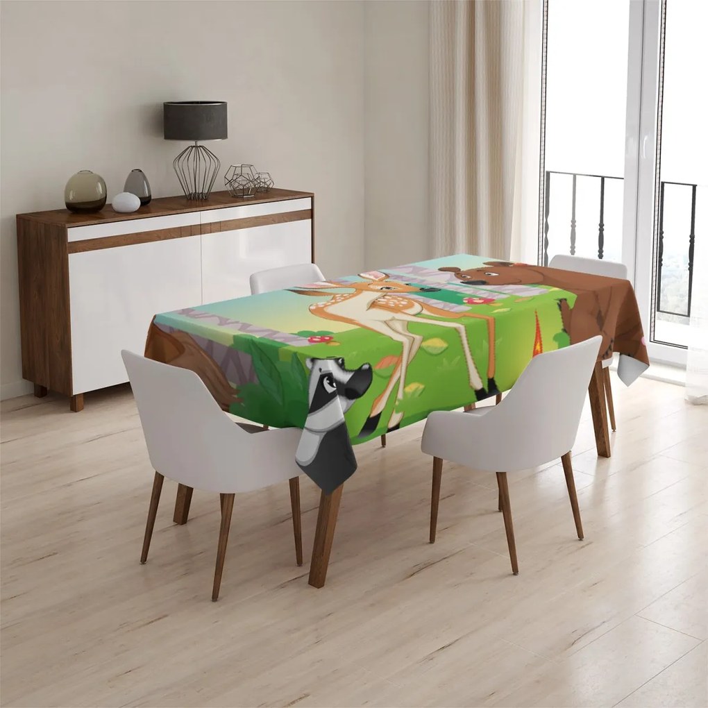 Sablio Obrus Lesné zvieratká 2 - 90x90 cm