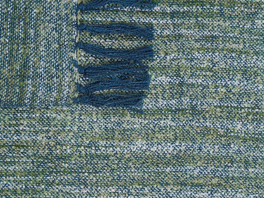 Prikrývka 130 x 170 cm zelená/modrá PAIRE Beliani