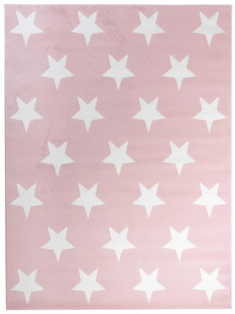Vulpi Ružový detský koberec Pinky Stars 140x200