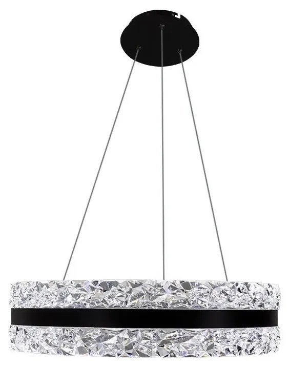 LED Stmievateľný luster na lanku LED/80W/230V 3000-6500K čierna + diaľkové ovládanie