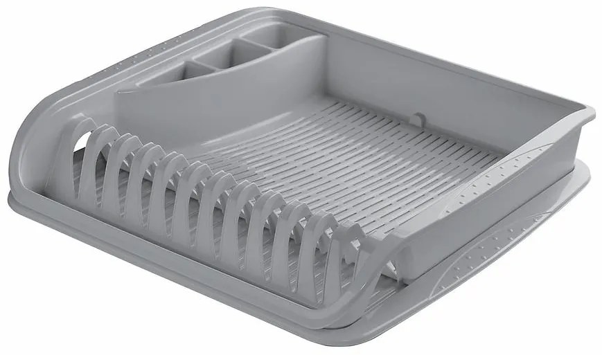 Odkvapkávač na riad s veľkým zásobníkom sivý 39,5x39,5x8 130