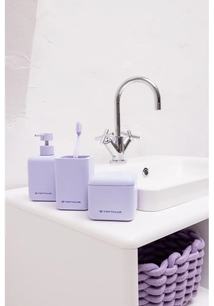 Fialový téglik na zubné kefky z polyresínu Tom Tailor T-Rounded – Wenko