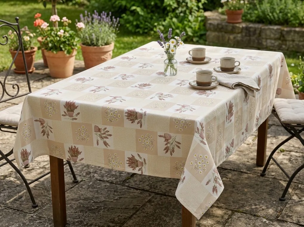 PVC obrus BELLISA 120x140 cm, béžový
