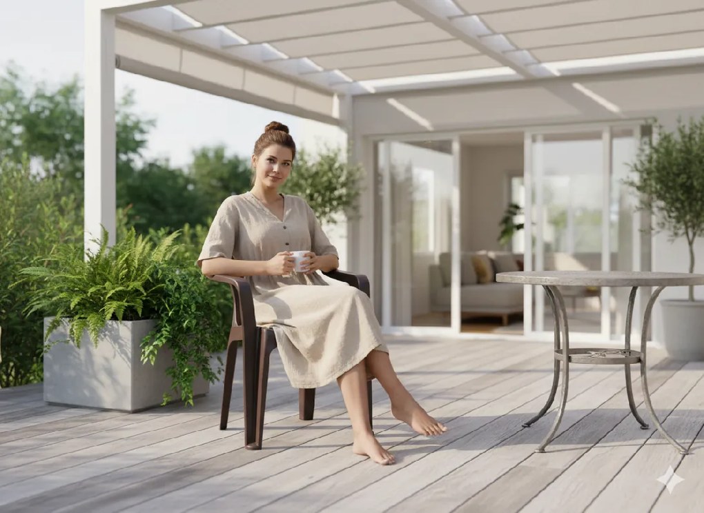 Garden Line ZÁHRADNÁ STOLIČKA 56 x 42 x 78 CM HNEDÁ