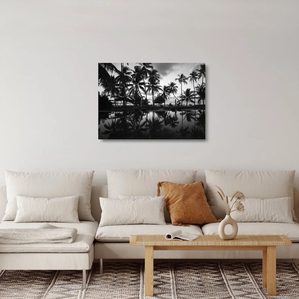 Sklenený obraz tropického ostrova (70x50 cm)