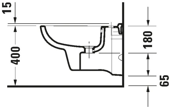 Duravit 22571500002 - Závesný bidet D-CODE keramika/lesklá biela