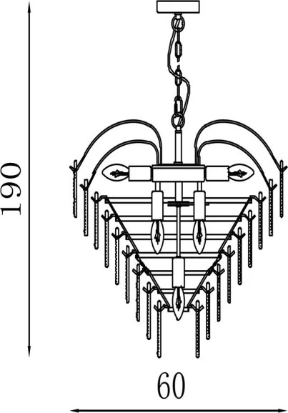 Searchlight 48970-10SB - Luster na reťazi FEATHER 10xE14/60W/230V