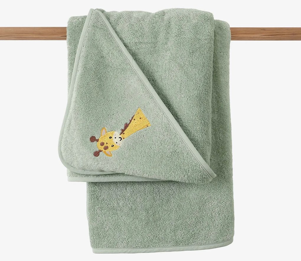 Goldea detská froté osuška s kapucňou - žirafa na šalvii 100 x 100 cm