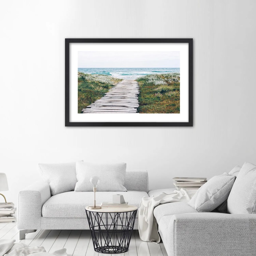 Gario Plagát Drevená cesta k moru Farba rámu: Bez rámu, Rozmery: 60 x 40 cm